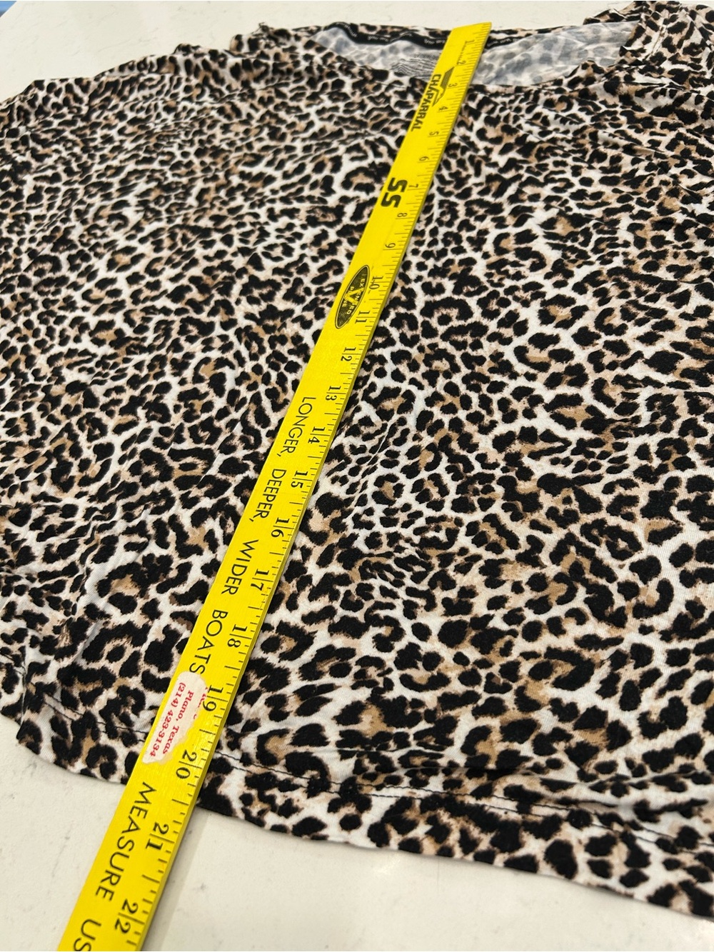 Women's Leopard Print Pajama Set - Taupe & Black Sleep Top and Pants - Picture 5 of 10
